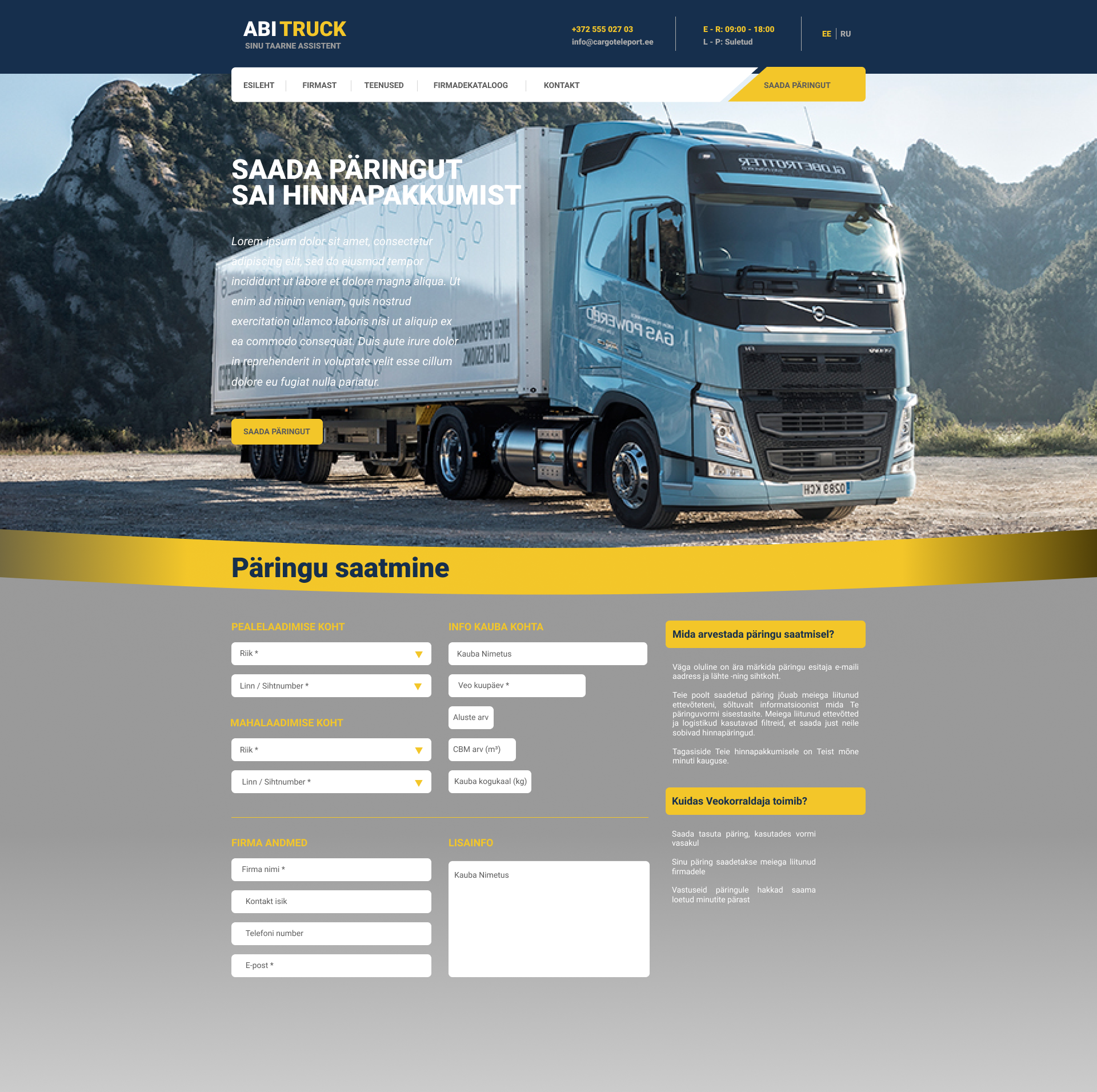 Logistic company website