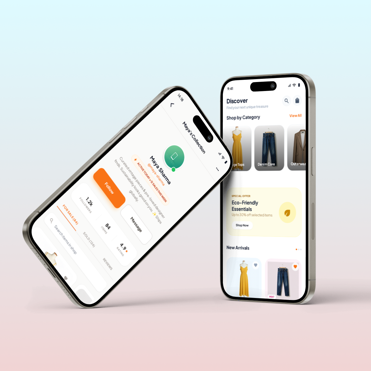 Thrift shop app design